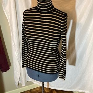 Ralph Lauren Blk/Shimmering gold turtle neck.